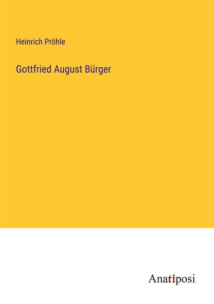 Produktbild: Gottfried August B&uuml;rger