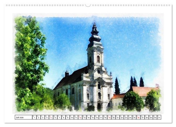 Produktbild: F&uuml;nfzehn Jahrhunderte Kirchenbau (hochwertiger Premium Wandkalender 2026 DIN A2 quer), Kunstdruck in Hochglanz