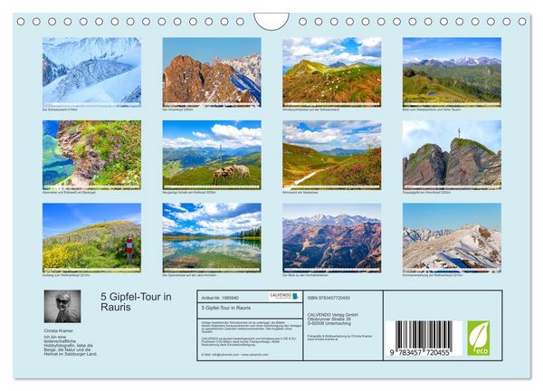 Produktbild: 5 Gipfel-Tour in Rauris (Wandkalender 2026 DIN A4 quer), CALVENDO Monatskalender