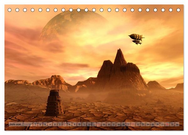Produktbild: Zukunftswelten (Science Fiction) (Tischkalender 2026 DIN A5 quer), CALVENDO Monatskalender