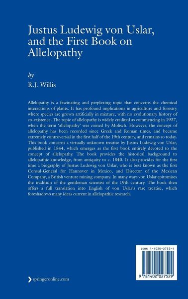 Produktbild: Justus Ludewig von Uslar, and the First Book on Allelopathy
