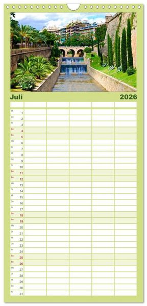 Produktbild: Familienplaner 2026 - MALLORCA zum VERLIEBEN mit 5 Spalten (Wandkalender, 21 x 45 cm) CALVENDO