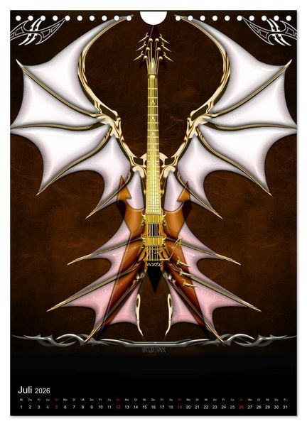Produktbild: Heroische Gitarren (Wandkalender 2026 DIN A4 hoch), CALVENDO Monatskalender
