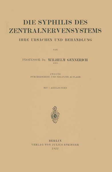 Produktbild: Die Syphilis des Zentralnervensystems