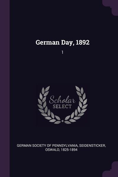 Produktbild: German Day, 1892