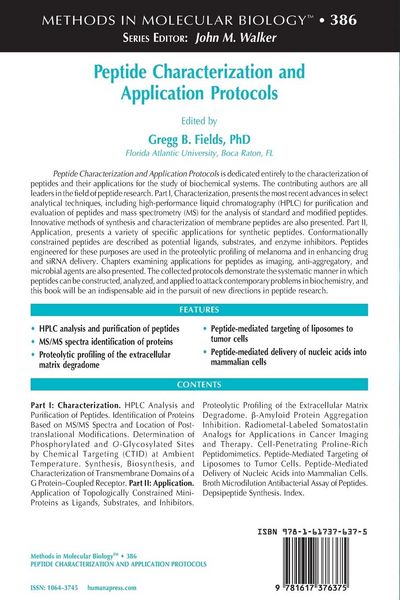 Produktbild: Peptide Characterization and Application Protocols