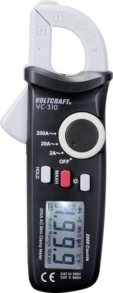 VOLTCRAFT VC-310 Stromzange digital CAT II 600 V, CAT III 300V Anzeige (Counts): 2000