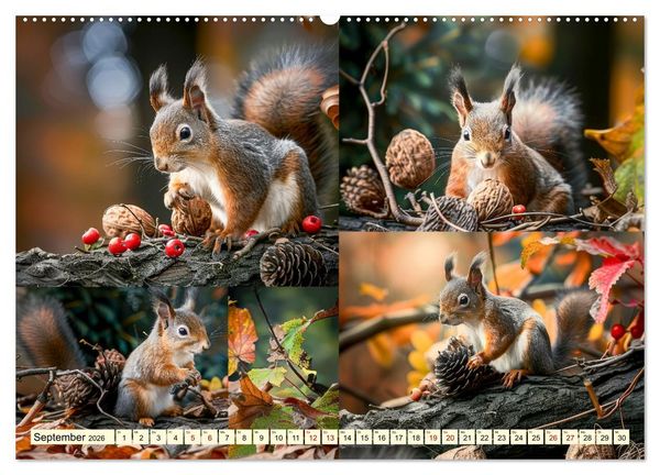 Produktbild: Eichh&ouml;rnchen - tollk&uuml;hne Kletterer (Wandkalender 2026 DIN A2 quer), CALVENDO Monatskalender