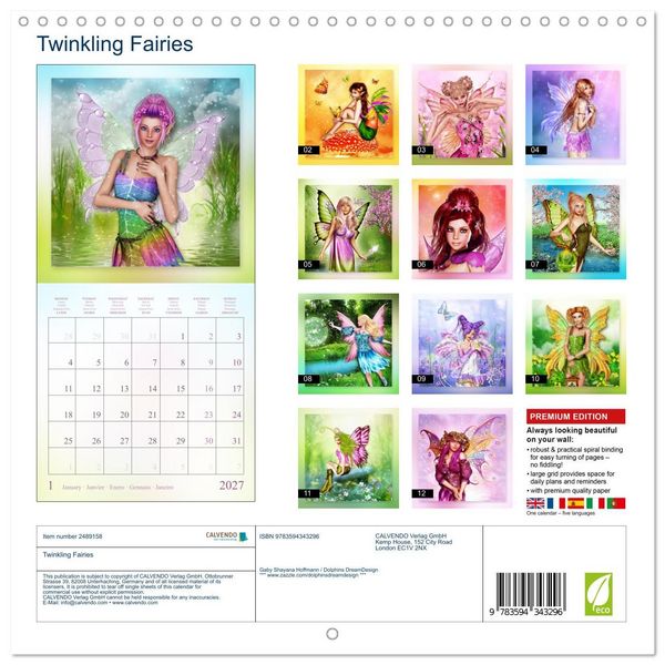 Produktbild: Twinkling Fairies (Wall Calendar 2027 12 &times; 12 Inch) CALVENDO 12 Month Wall Calendar