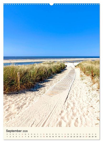 Produktbild: LANGEOOG Strandspaziergang (Wandkalender 2026 DIN A2 hoch), CALVENDO Monatskalender