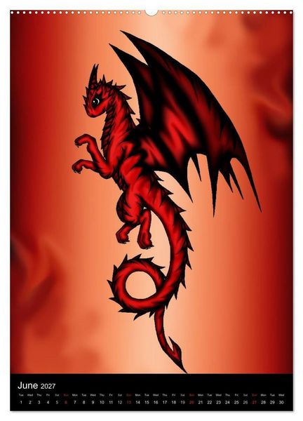 Produktbild: Dragons (High Quality Premium Wall Calendar 2027 DIN A2 portrait),CALVENDO 12 Month Wall Calendar