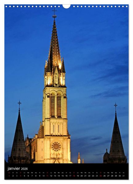 Produktbild: Lourdes en lumi&egrave;re (Calendrier mural 2026 DIN A3 horizontal), CALVENDO calendrier mensuel
