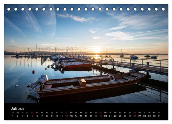 Produktbild: Bodensee - Uferlandschaften im sch&ouml;nsten Licht 2026 (Tischkalender 2026 DIN A5 quer), CALVENDO Monatskalender