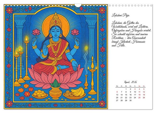 Produktbild: G&ouml;tterwelten des Hinduismus (Wandkalender 2026 DIN A3 quer), CALVENDO Monatskalender