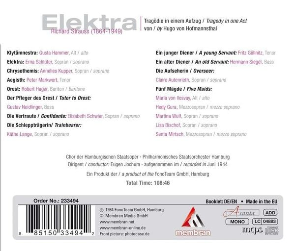 Produktbild: Strauss: Elektra