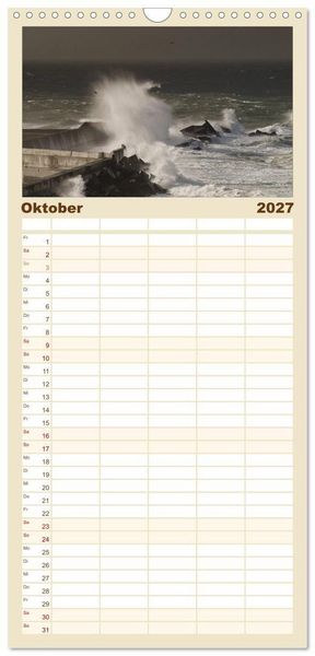 Produktbild: Familienplaner 2027 - Helgoland und die D&uuml;ne mit 5 Spalten (Wandkalender, 21 x 45 cm) CALVENDO
