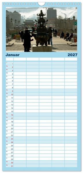 Produktbild: Familienplaner 2027 - UB, Ulan Bator, Ulaanbaatar mit 5 Spalten (Wandkalender, 21 x 45 cm) CALVENDO