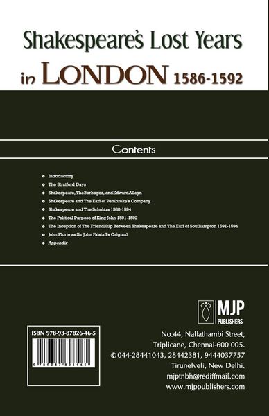 Produktbild: SHAKESPEARE'S LOST YEARS IN LONDON 1586-1592
