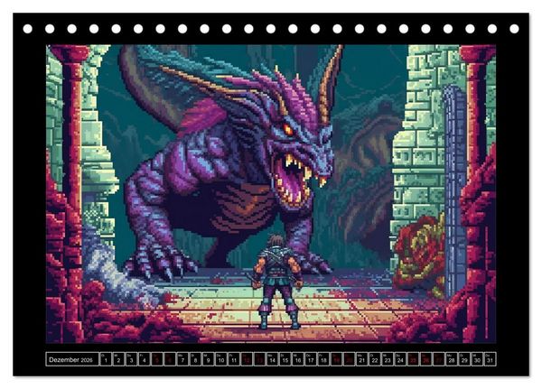 Produktbild: Pixel f&uuml;r Pixel bis Game over (Tischkalender 2026 DIN A5 quer), CALVENDO Monatskalender