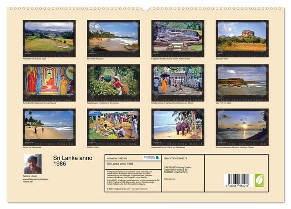 Produktbild: Sri Lanka anno 1986 (Wandkalender 2026 DIN A2 quer), CALVENDO Monatskalender