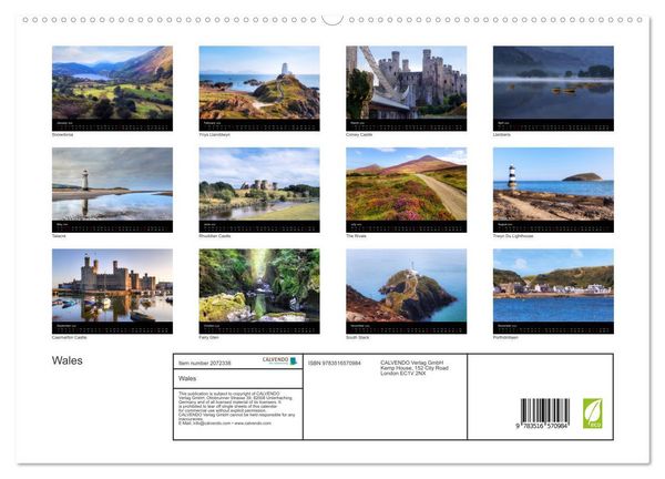 Produktbild: Wales (High Quality Premium Wall Calendar 2026 DIN A2 landscape),CALVENDO 12 Month Wall Calendar