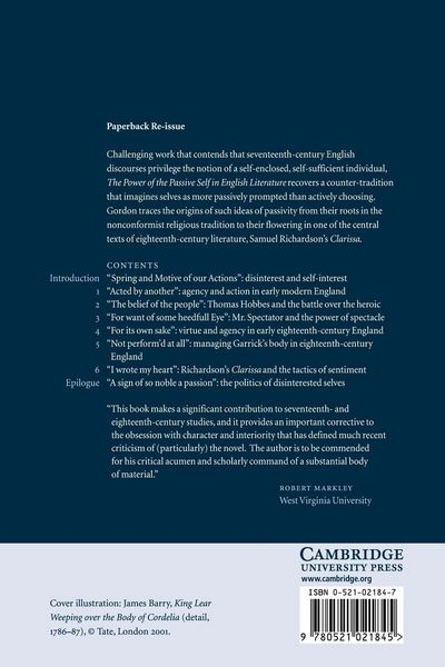 Produktbild: The Power of the Passive Self in English Literature, 1640 1770