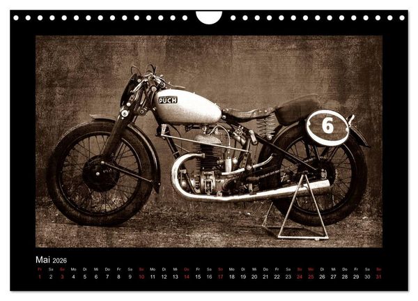 Produktbild: Motorrad Oldtimer (Wandkalender 2026 DIN A4 quer), CALVENDO Monatskalender