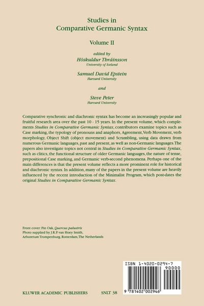 Produktbild: Studies in Comparative Germanic Syntax