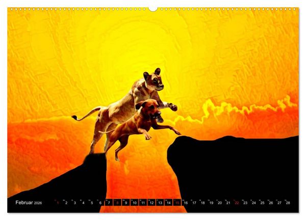 Produktbild: Rhodesian Ridgeback der Hund mit dem Tropfen L&ouml;wenblut (Wandkalender 2026 DIN A2 quer), CALVENDO Monatskalender