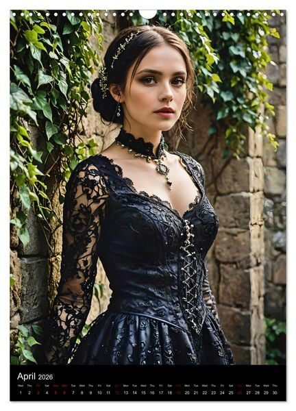 Produktbild: AI Gothic world - Mystical beauties of the night (Wall Calendar 2026 DIN A3 portrait), CALVENDO 12 Month Wall Calendar