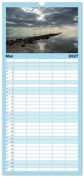 Produktbild: Familienplaner 2027 - Faszination Meer und Wolken mit 5 Spalten (Wandkalender, 21 x 45 cm) CALVENDO