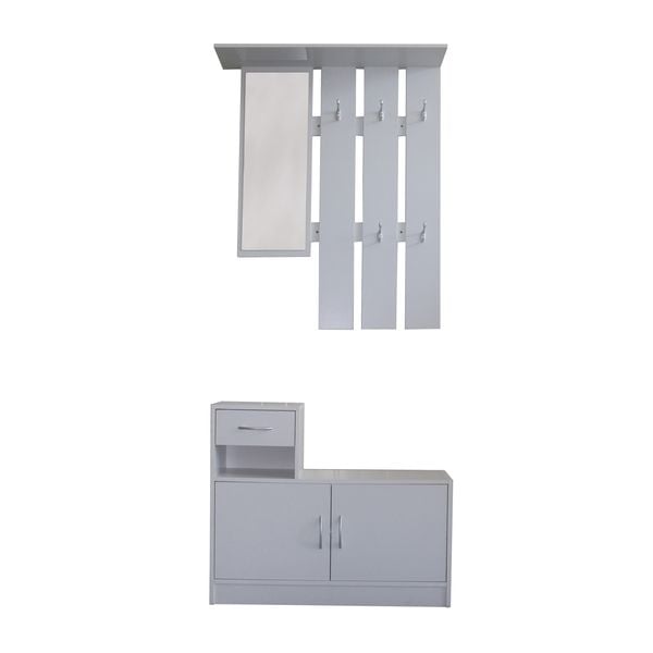 HTI-Living Garderobenpaneel mit Schuhschrank Thekla Weiß