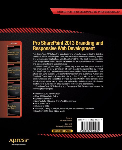 Produktbild: Pro SharePoint 2013 Branding and Responsive Web Development