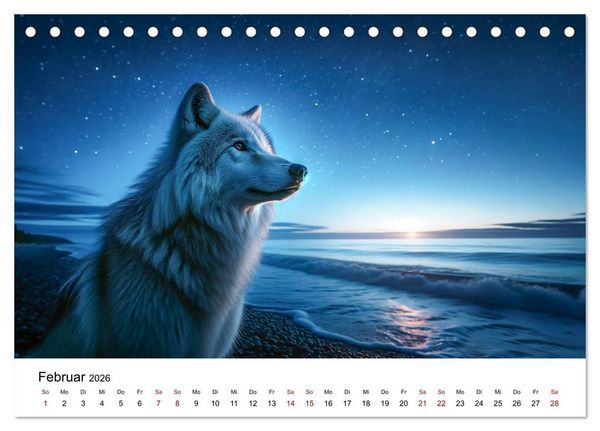 Produktbild: Kanadische K&uuml;stenw&ouml;lfe (Tischkalender 2026 DIN A5 quer), CALVENDO Monatskalender