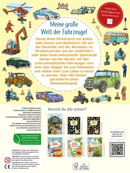 Produktbild: Das superdicke Stickerheft &ndash; Fahrzeuge