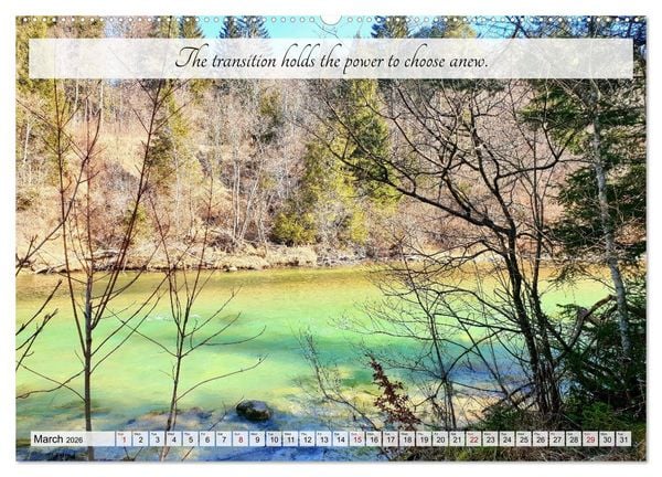 Produktbild: Breathe. See. Shift. Photographic and poetic inspiration for an alert life (Wall Calendar 2026 DIN A2 landscape), CALVENDO 12 Month Wall Calendar
