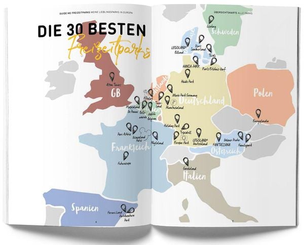 Produktbild: GuideMe Reiseführer „Die 30 besten Freizeitparks Europas“