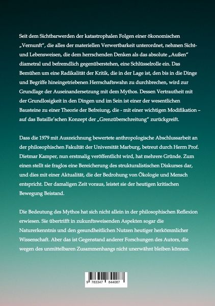Produktbild: Die Bedeutung des Mythos f&uuml;r eine neue Wissenschaft vom Menschen