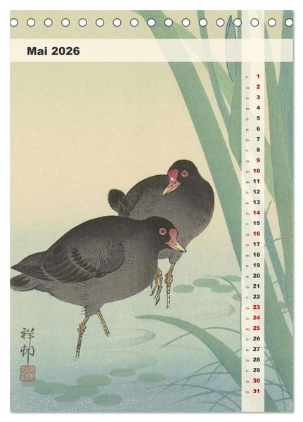 Produktbild: Ohara Koson - Gefiederte Sch&ouml;nheiten (Tischkalender 2026 DIN A5 hoch), CALVENDO Monatskalender