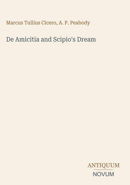 Produktbild: De Amicitia and Scipio's Dream