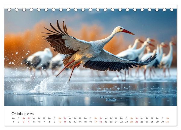 Produktbild: St&ouml;rche - Zeit f&uuml;r sch&ouml;ne Augenblicke (Tischkalender 2026 DIN A5 quer), CALVENDO Monatskalender