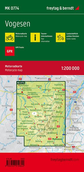 Produktbild: freytag & berndt Motorradkarte Vogesen 1:200.000