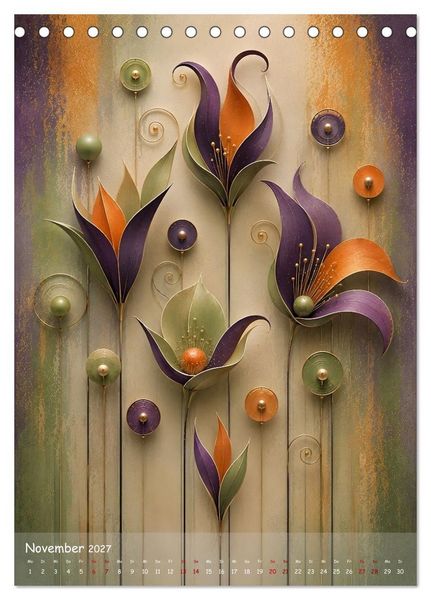 Produktbild: Im Garten der Fantasie - 12 Monate voller Bl&uuml;tenkunst (Tischkalender 2027 DIN A5 hoch), CALVENDO Monatskalender