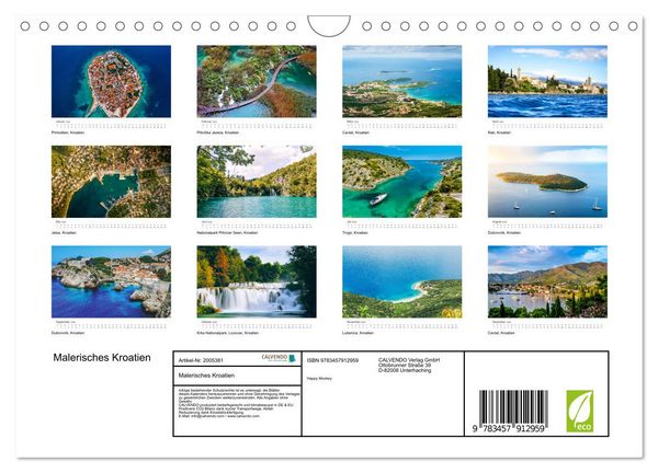 Produktbild: Malerisches Kroatien (Wandkalender 2026 DIN A4 quer), CALVENDO Monatskalender