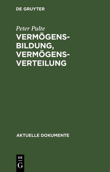 Produktbild: Verm&ouml;gensbildung, Verm&ouml;gensverteilung
