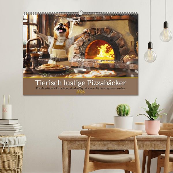 Produktbild: Tierisch lustige Pizzab&auml;cker (Wandkalender 2026 DIN A2 quer), CALVENDO Monatskalender
