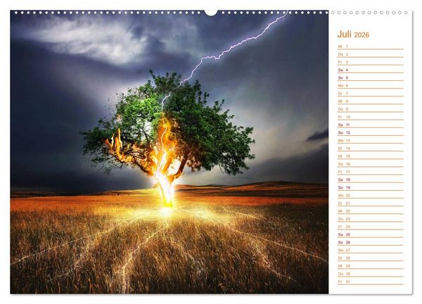 Produktbild: Faszination Blitze beeindruckende Fotos (hochwertiger Premium Wandkalender 2026 DIN A2 quer), Kunstdruck in Hochglanz
