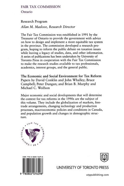 Produktbild: The Economic and Social Environment for Tax Reform