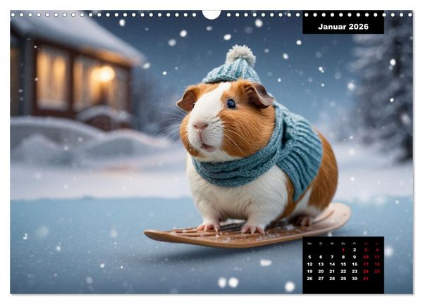 Produktbild: Meerschweinchen mal anders! (Wandkalender 2026 DIN A3 quer), CALVENDO Monatskalender