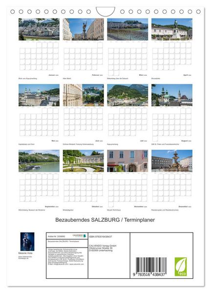 Produktbild: Bezauberndes SALZBURG / Terminplaner (Wandkalender 2026 DIN A4 hoch), CALVENDO Monatskalender